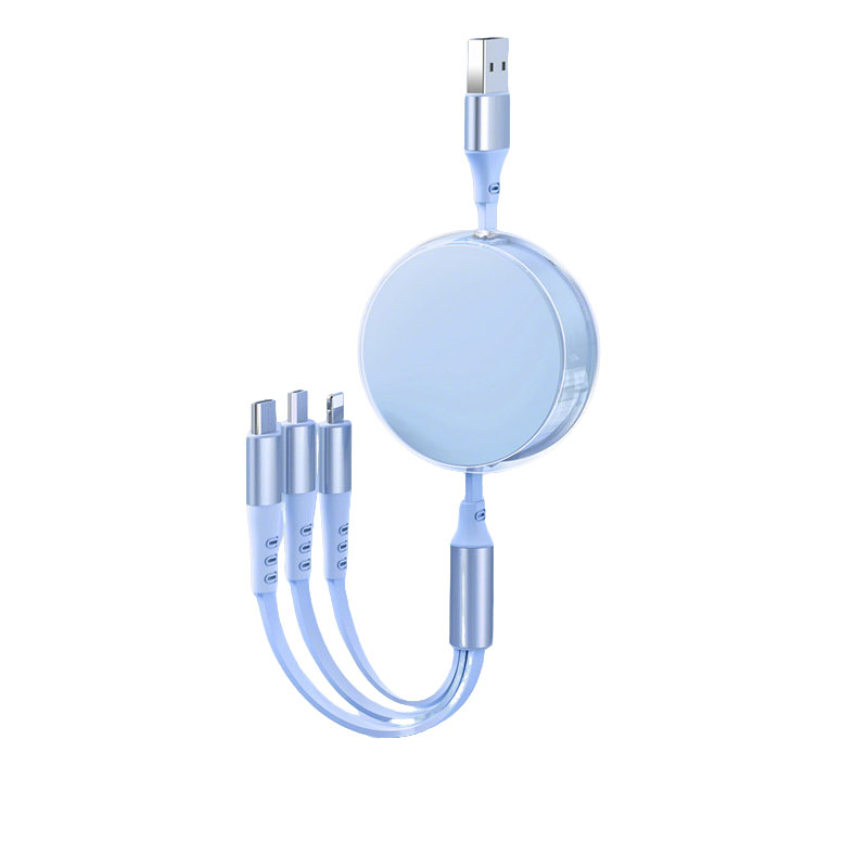 Cable de carga retráctil de 3 en 1