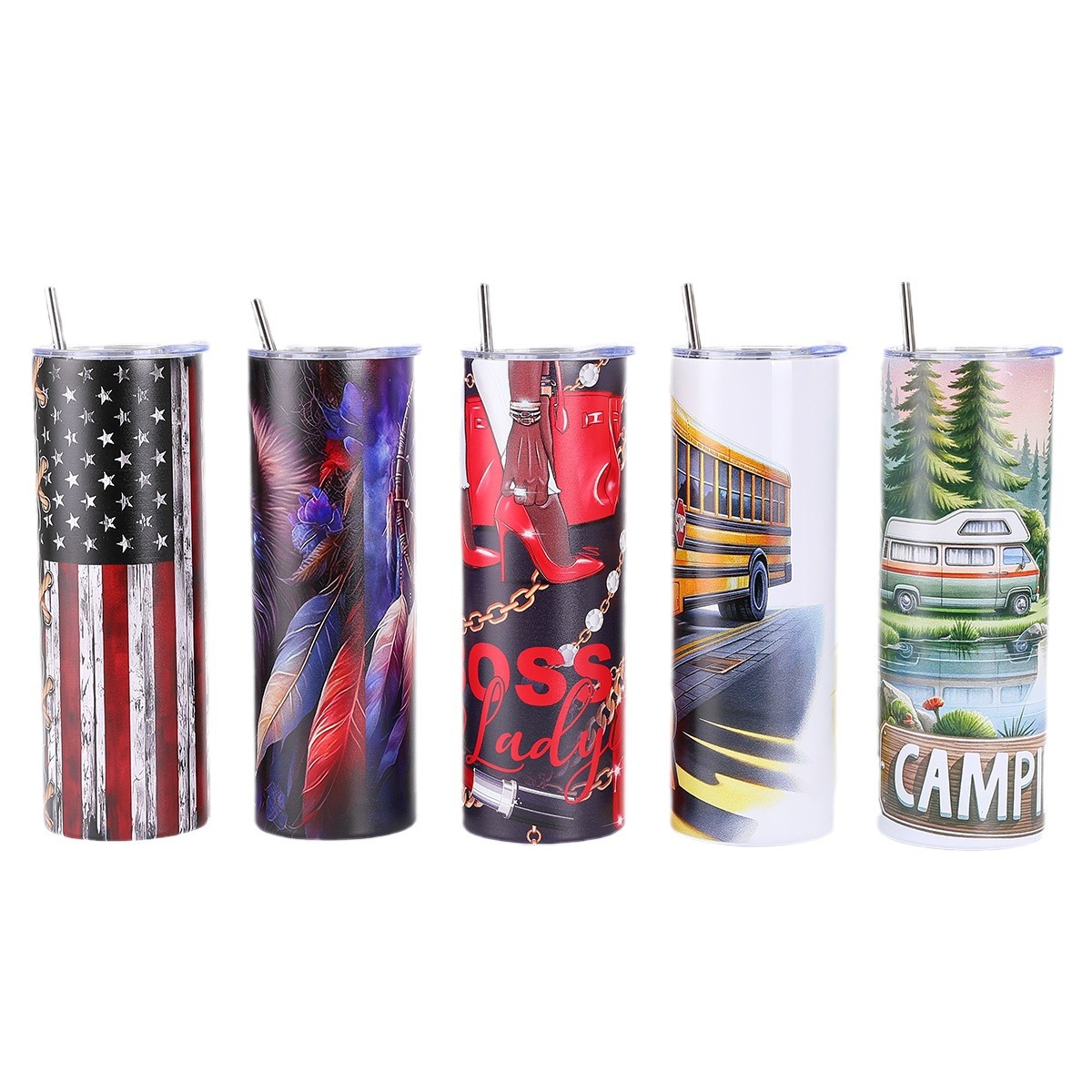 20oz Stainless Steel Straw Bottle