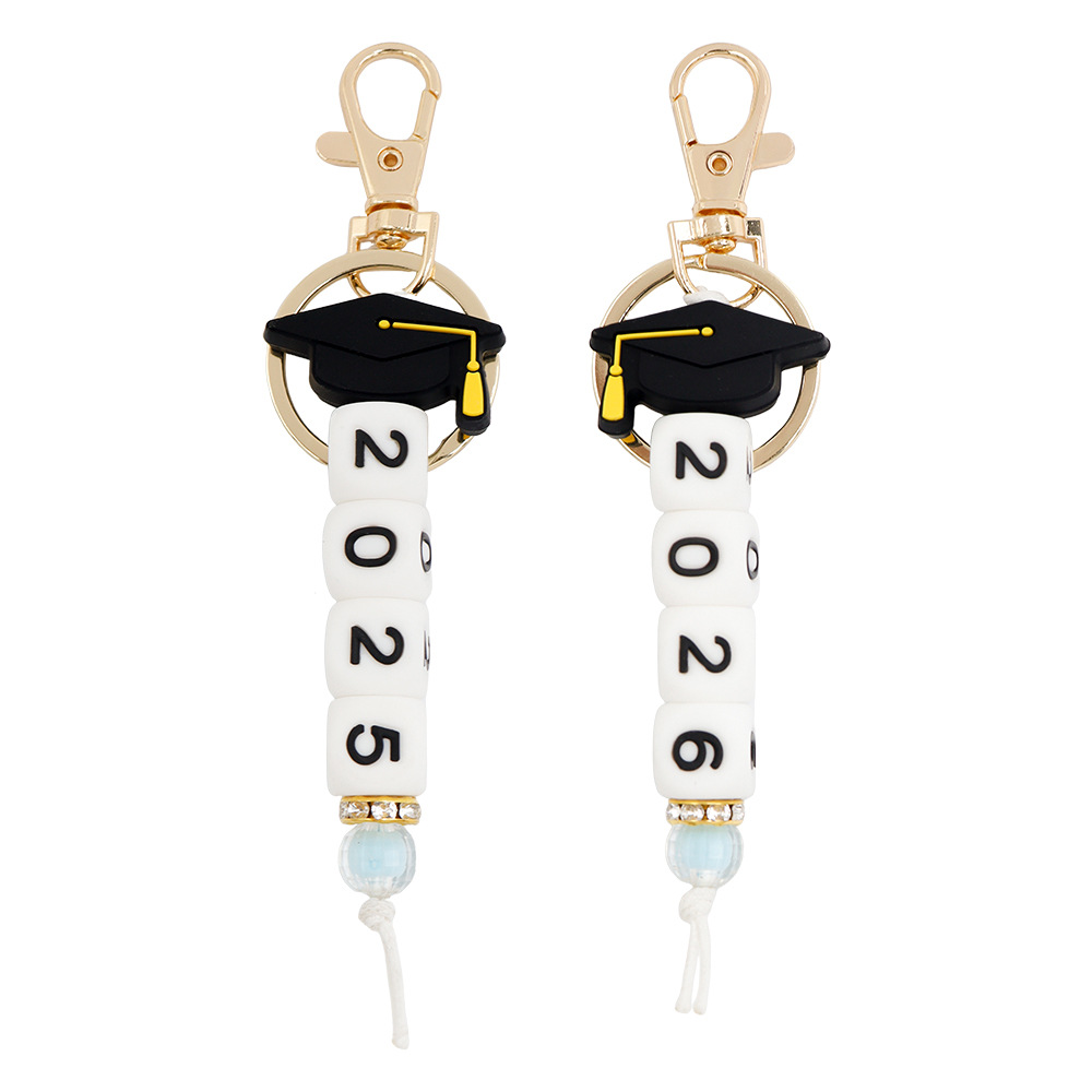 Silicone Bead Graduation Keychain