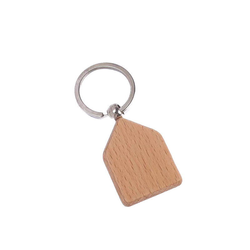 Porte-clés en bois en forme de maison