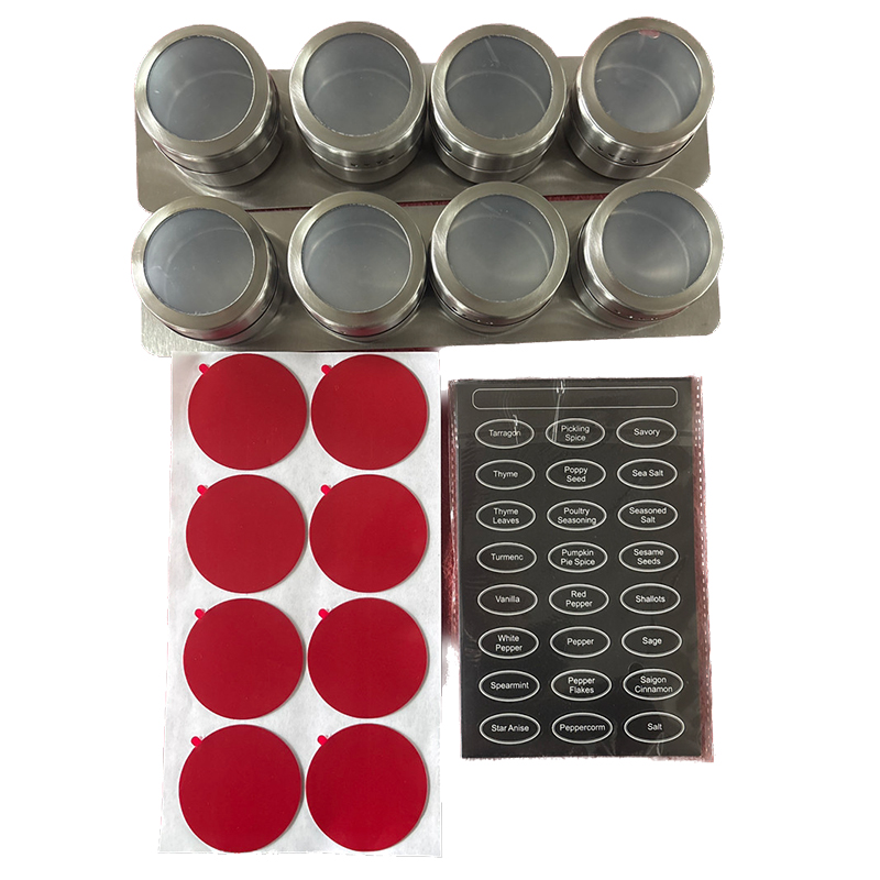 Set de tarros de especia de acero inoxidable magnético