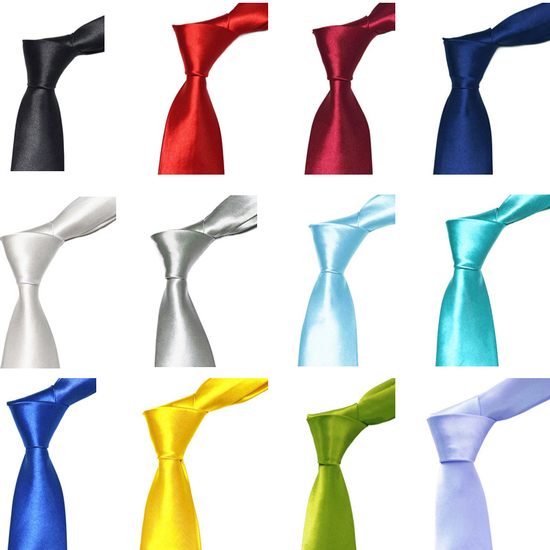 Hombres sólido satinado corbata