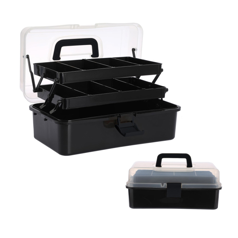 Caja de almacenamiento de plástico portátil multicapa