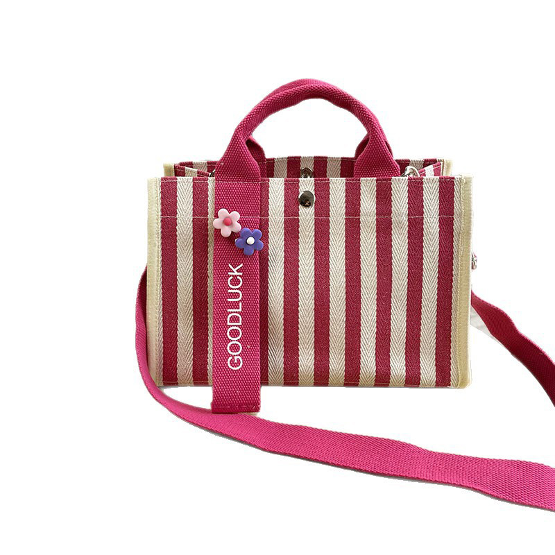 Striped Canvas Tote Bag