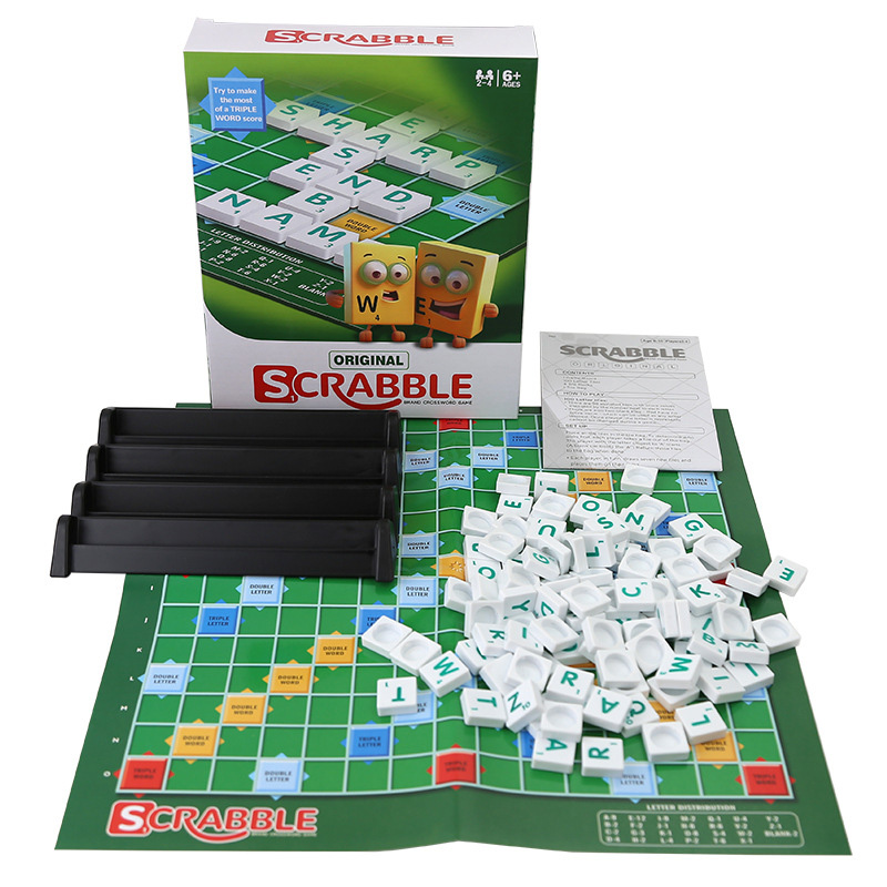 Jeu de plateau de mots croisés scrabble