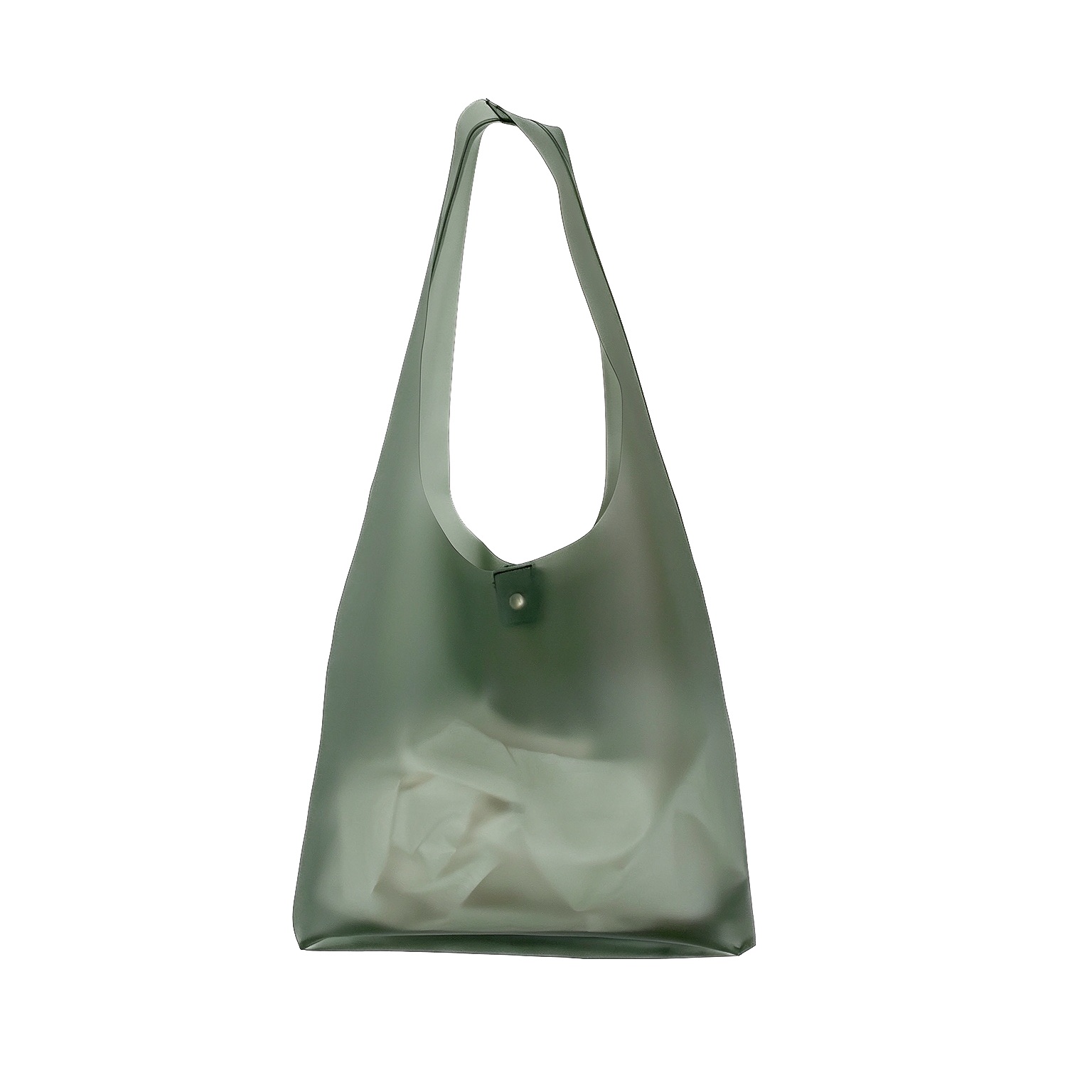 Mate semi-transparente pvc bolso tote view 2