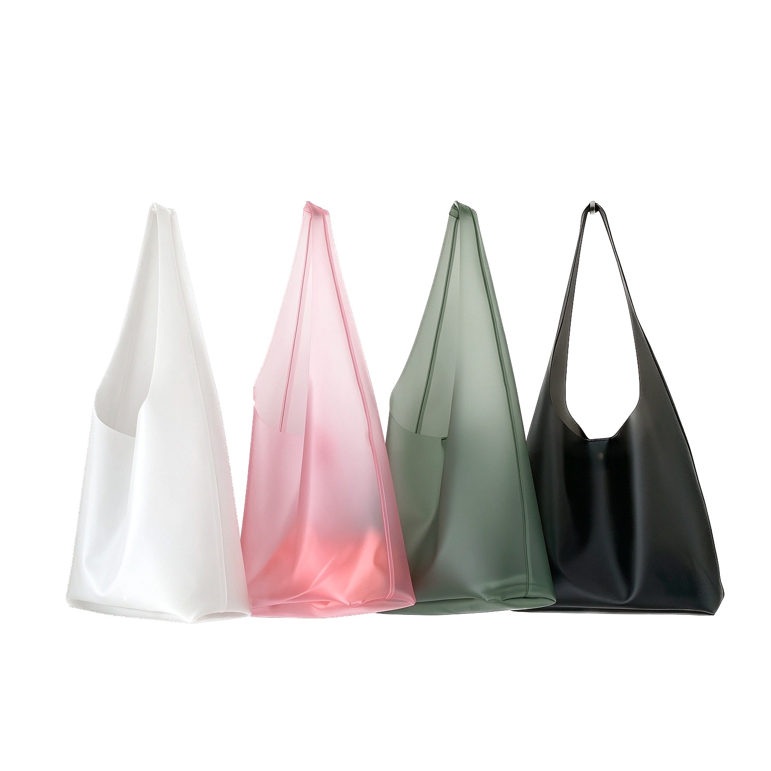 Mate semi-transparente pvc bolso tote view 3