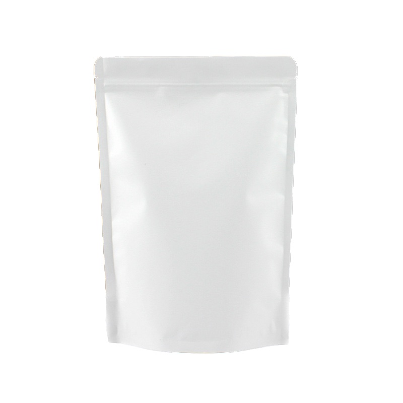White Matte Self-sealing Stand Up Zipper Bag view 2