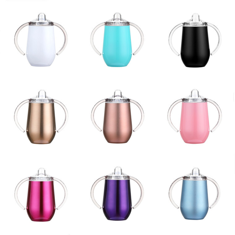 10 Oz Double Handle Eggshell Milk Bottle