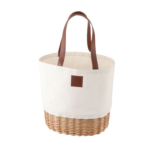 Canvas And Willow Basket Tote