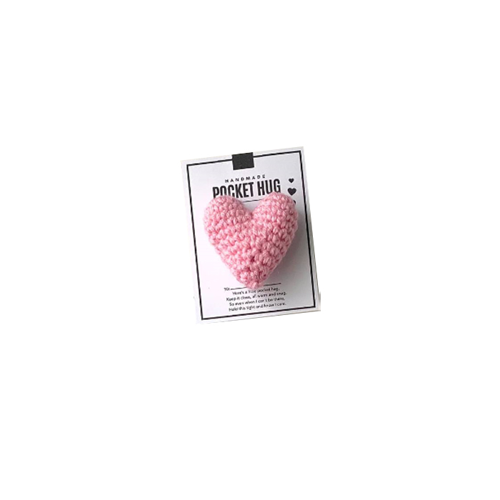 Câlin de poche coeur en bonneterie