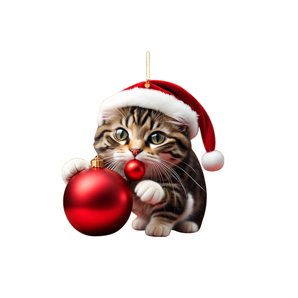 Gato navidad ornamento view 3