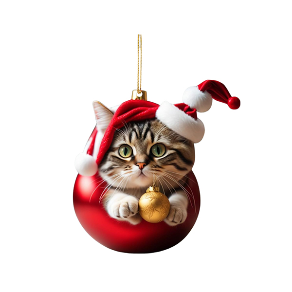 Gato navidad ornamento view 4