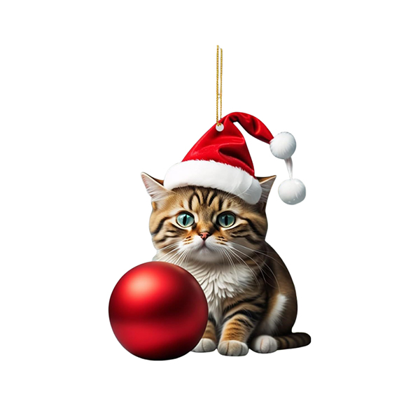 Gato navidad ornamento view 5