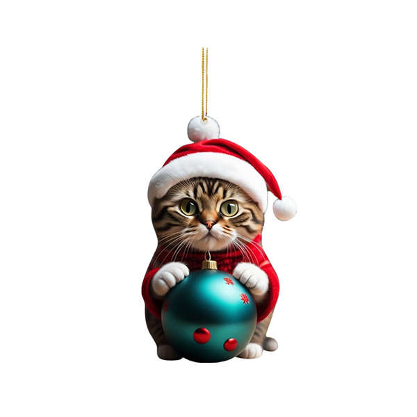 Gato navidad ornamento view 6
