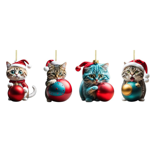 Gato navidad ornamento view 7