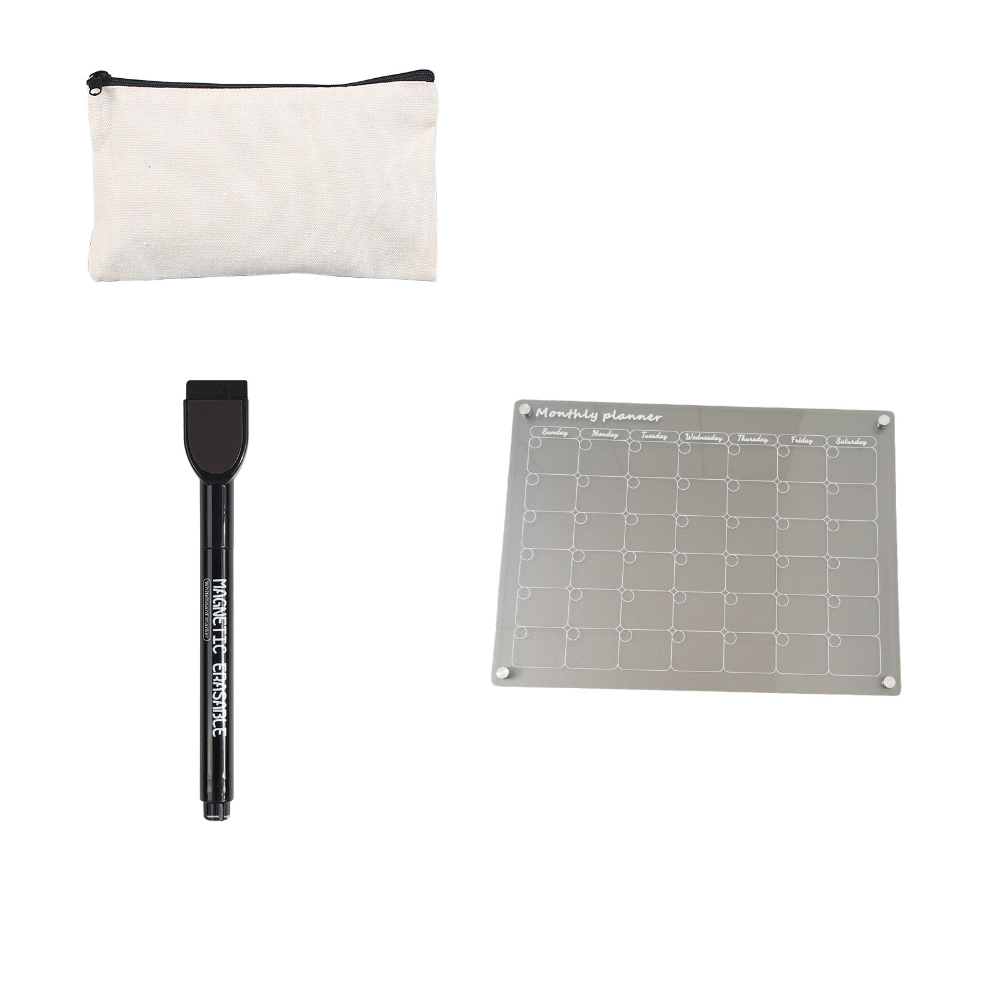 Panneau d'effacement sec et marqueur avec sac