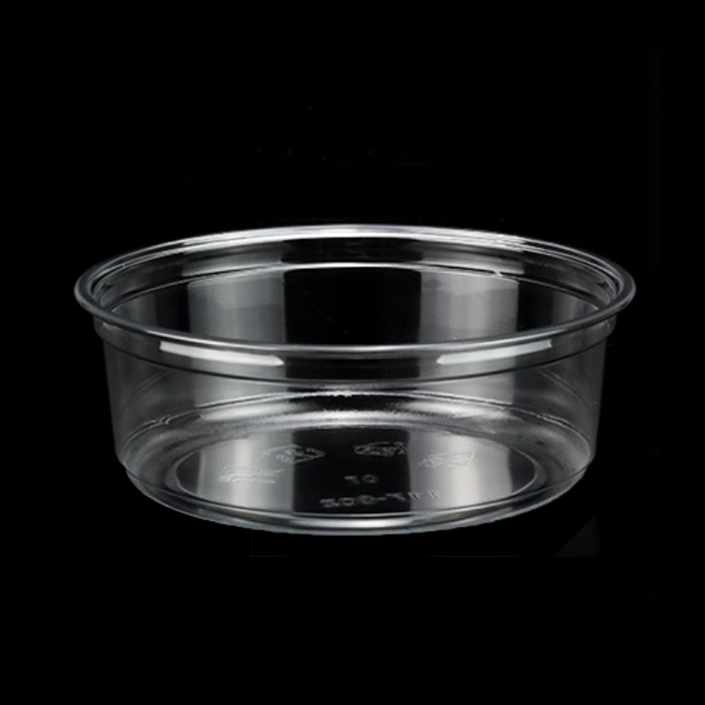 Tazón de plástico transparente