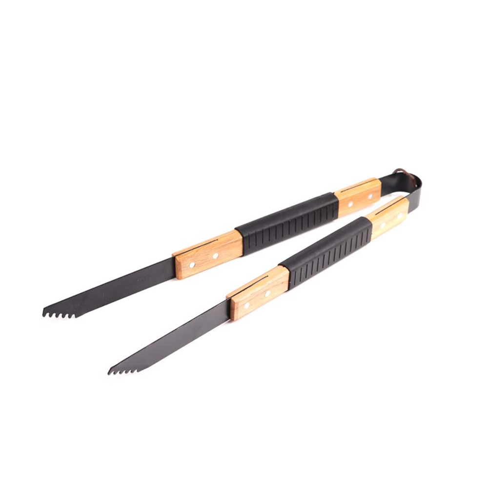 Pinzas de acero inoxidable con mango de madera
