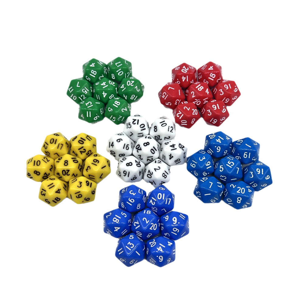 Dados acrílicos de 20 caras