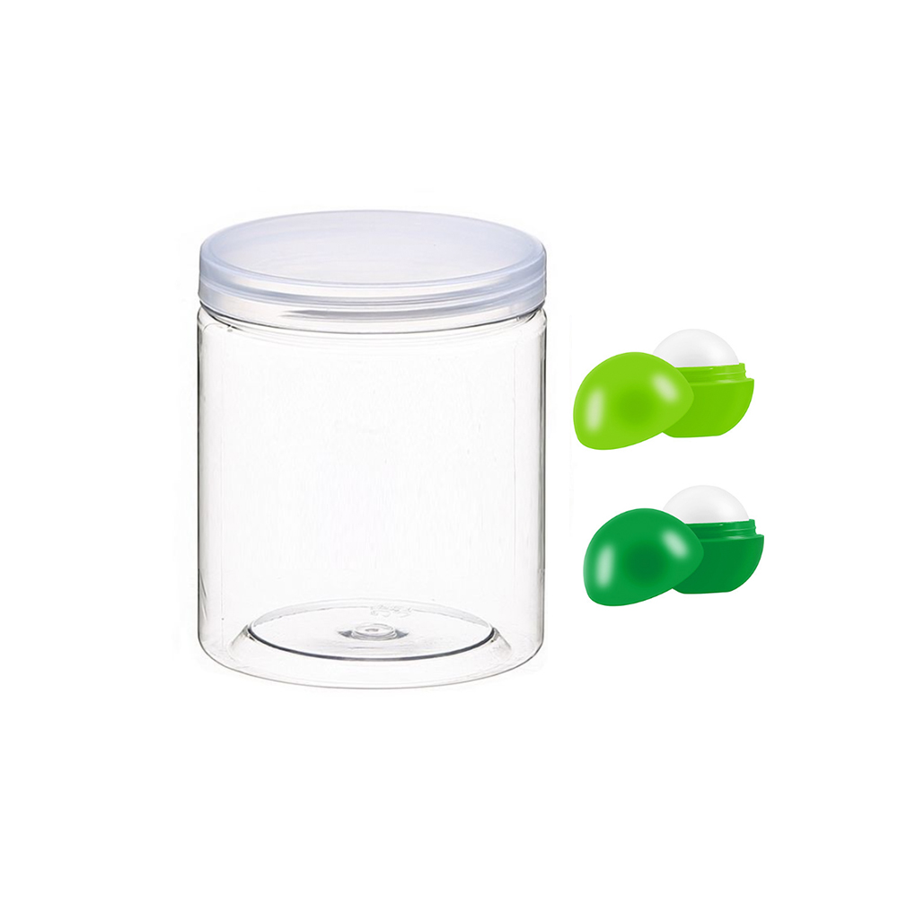 Tubo de bálsamo plástico transparente con dos bálsamo labio