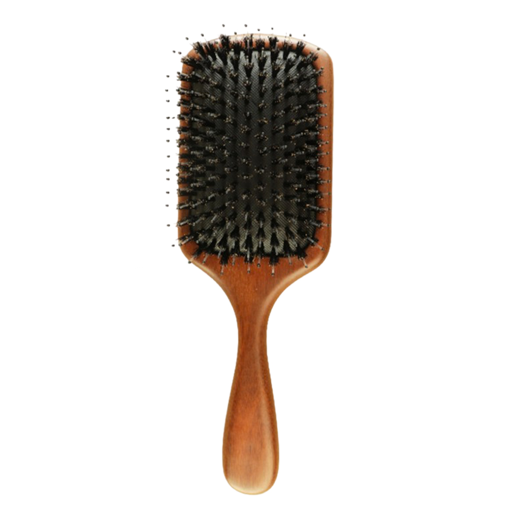 Cojín cepillo de pelo con cerdas y mango de madera