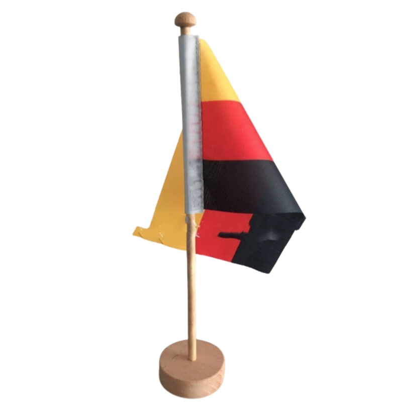 Drapeau de bureau avec support en bois