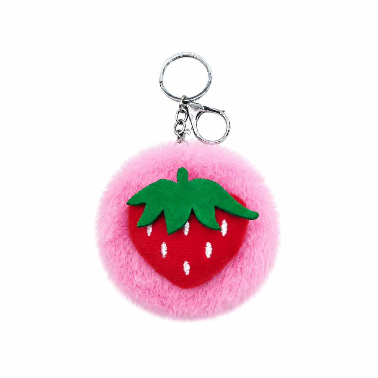 Miroir de maquillage en peluche de fraise