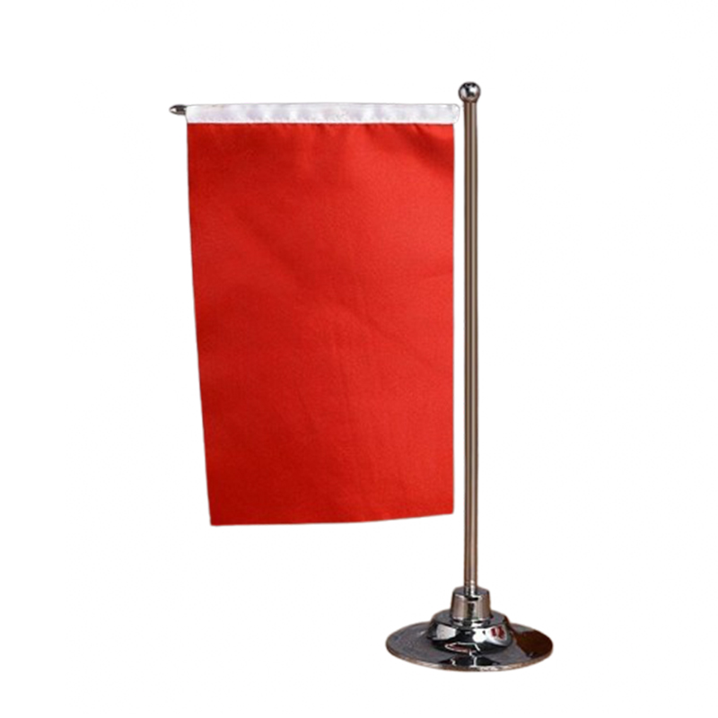 Drapeau de table avec perche en métal rétractable