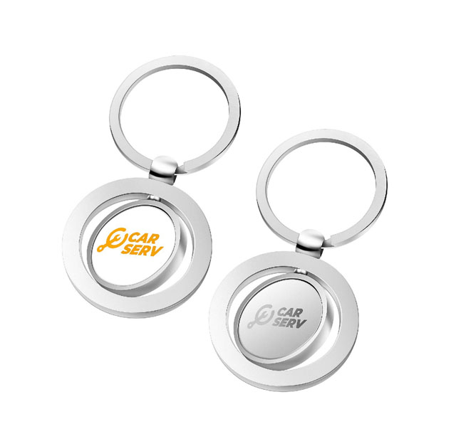 Circle Metal Spinner Key Tag