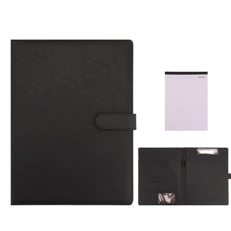 Carpeta de cartera pu con portapapeles y almohadillas