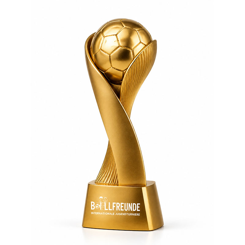 Trofeo campeón de fútbol dorado