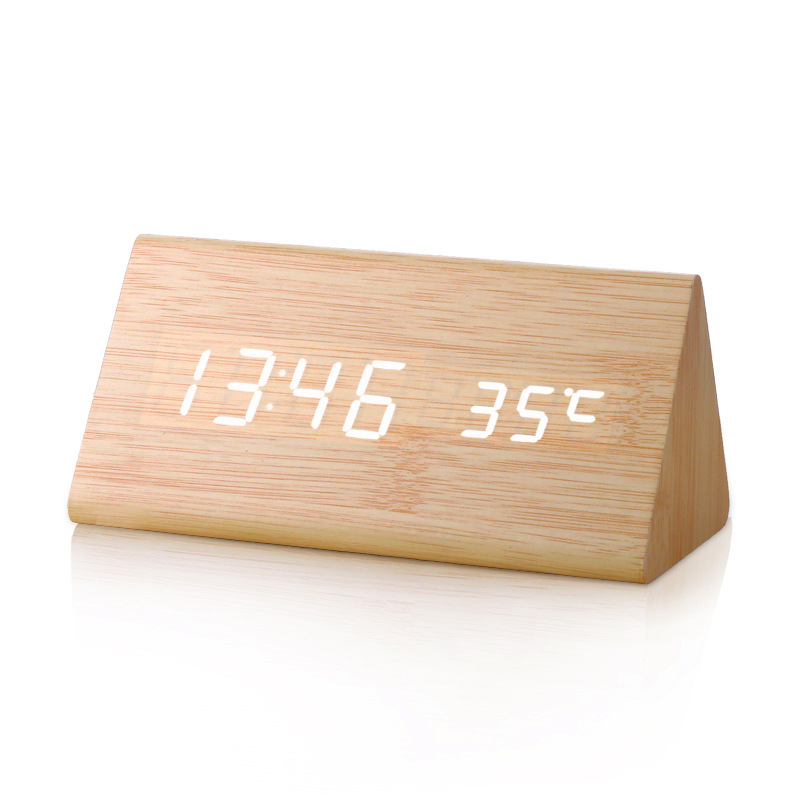 Triangle de commande sonore conduit horloge en bois