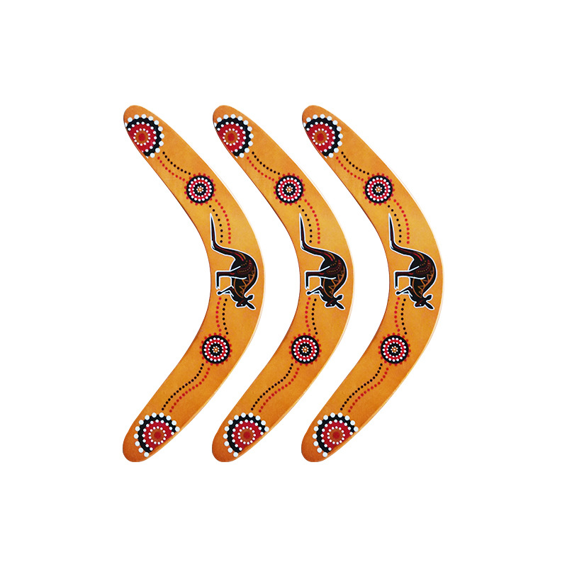 Kangourou boomerang en bois