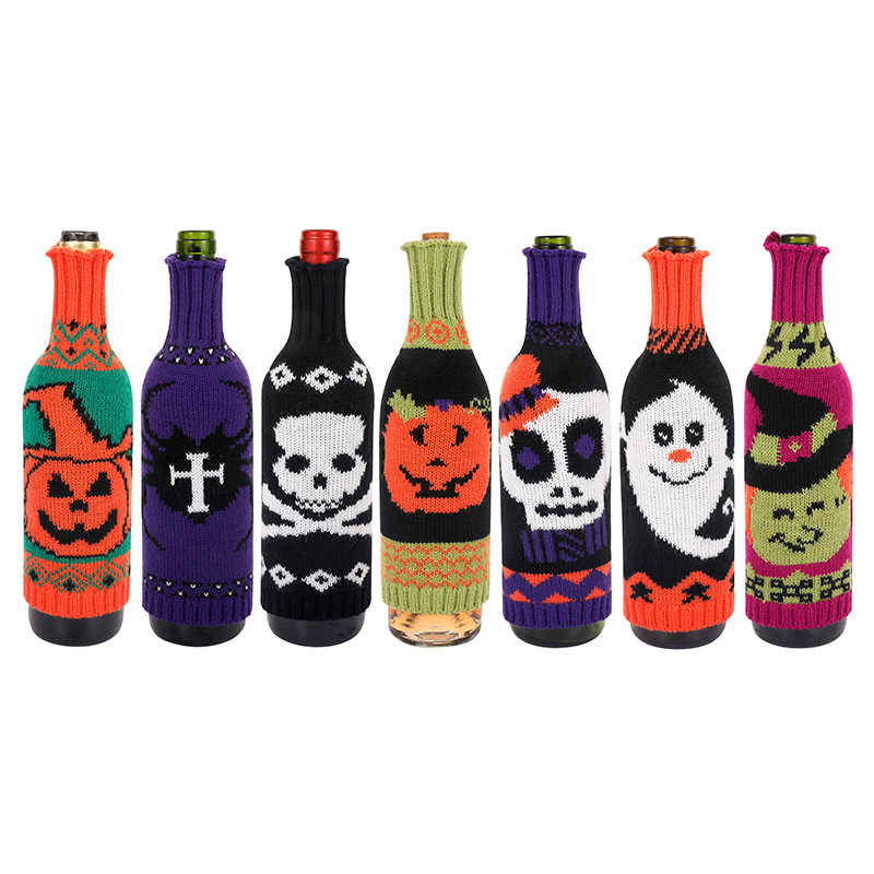Couverture de bouteille de vin halloween
