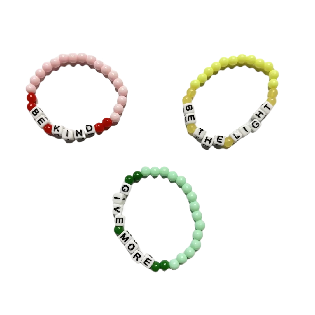 Enfants cube alphabet bracelet perlé