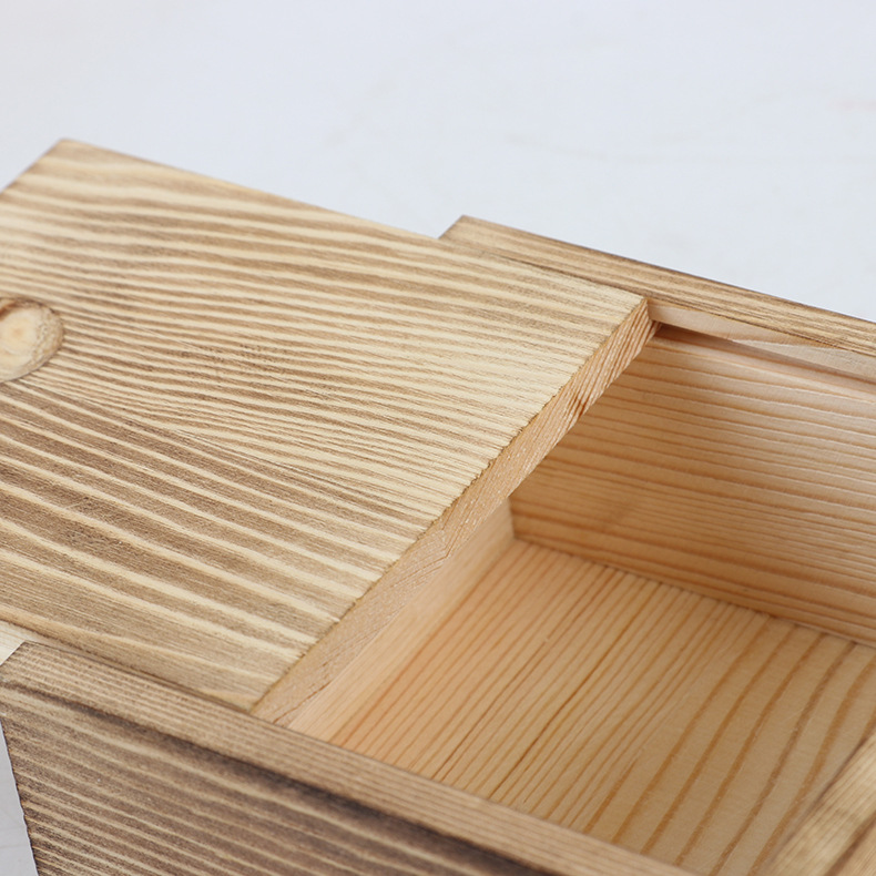 Boîte de tiroir de stockage en bois logo personnalisé