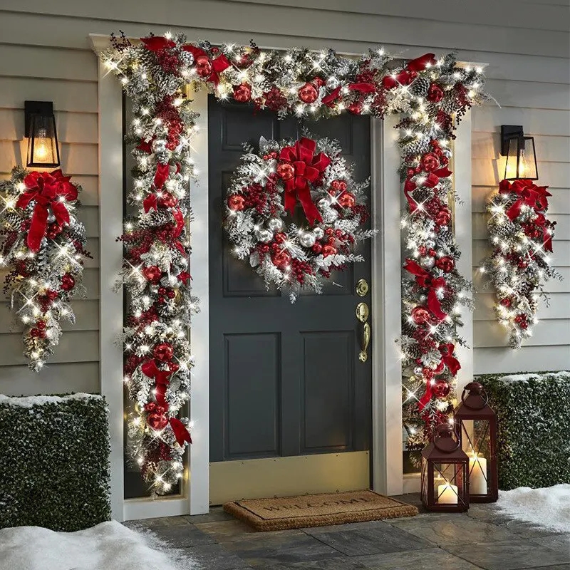 Xmas décor de guirlande de fleurs
