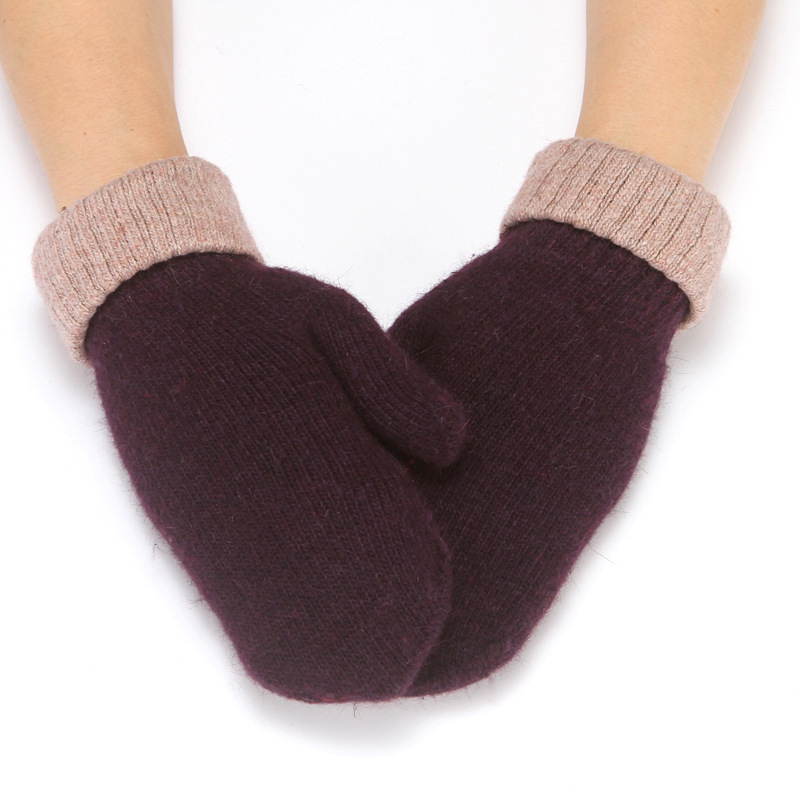 Mitten de punto bicolor