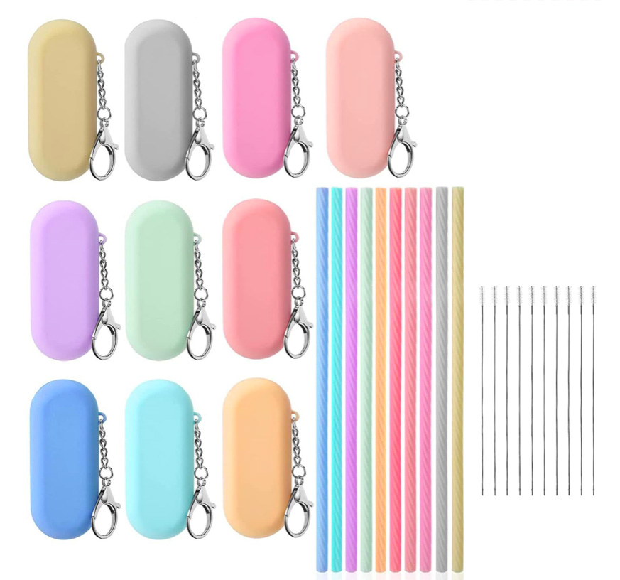 Kit de paille pliable en silicone