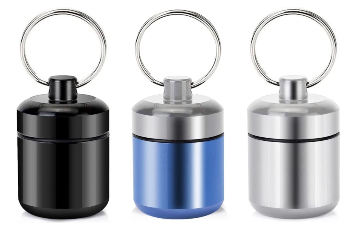 Pill Holder Keychain Container