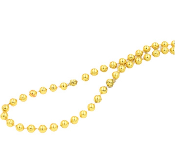 Collier de perles en plastique doré