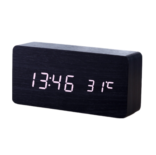 Led horloge en bois