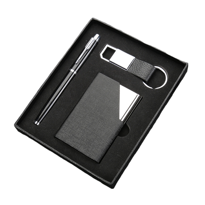 Business Card Case Keychain Pen Set