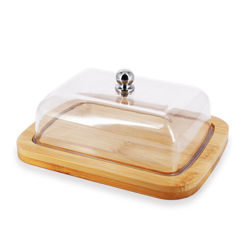 Plat de beurre en verre avec couvercle