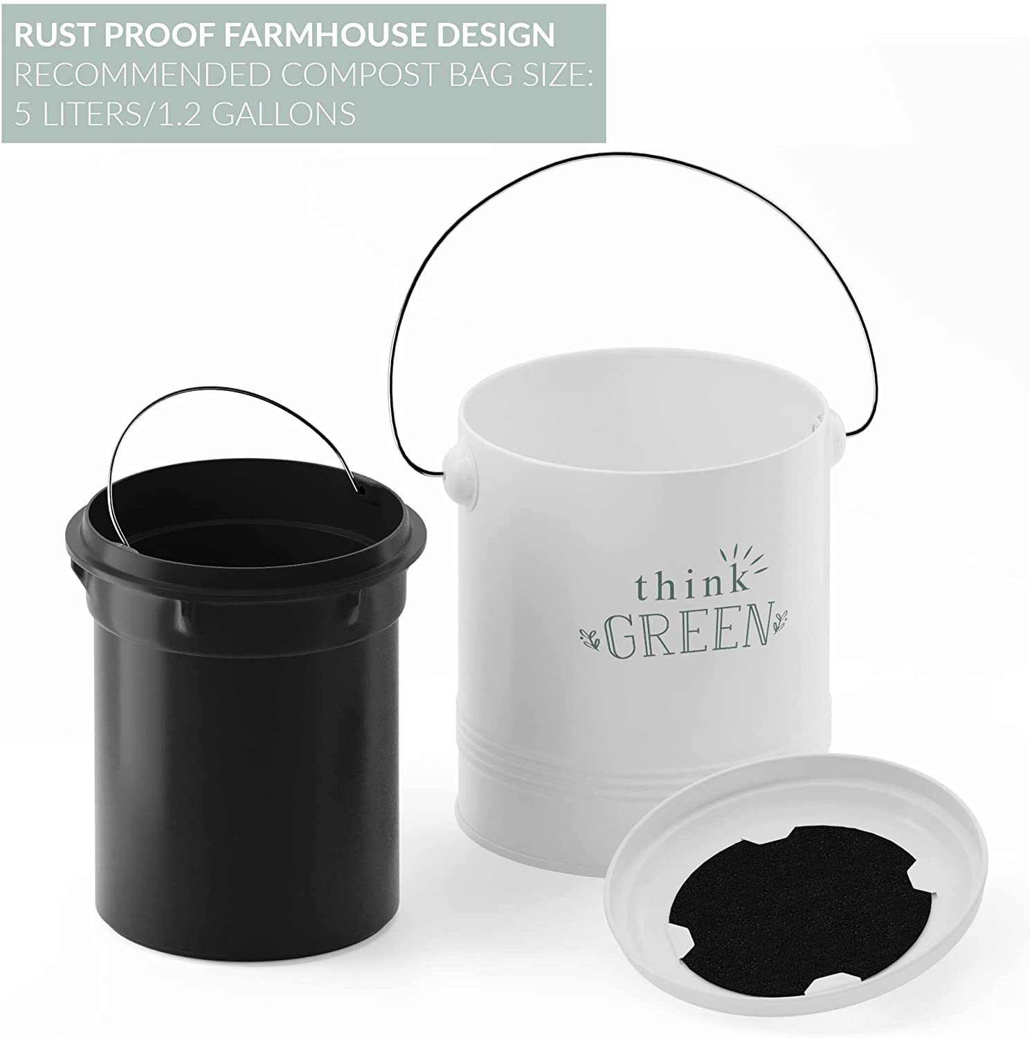 Compost bin para mostrador de cocina