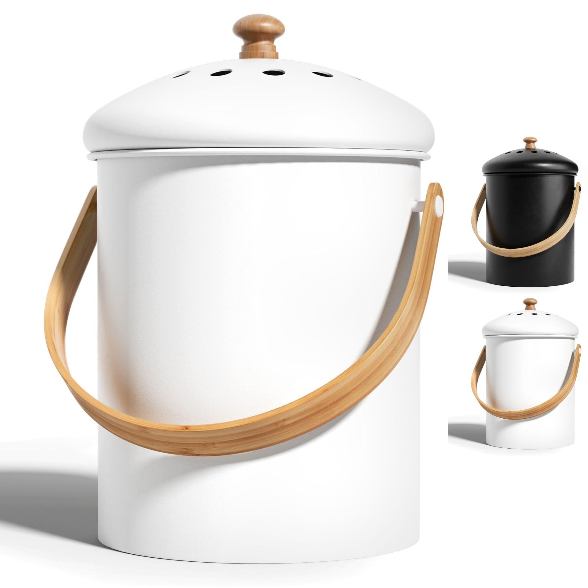 Bambú countertop compost bin
