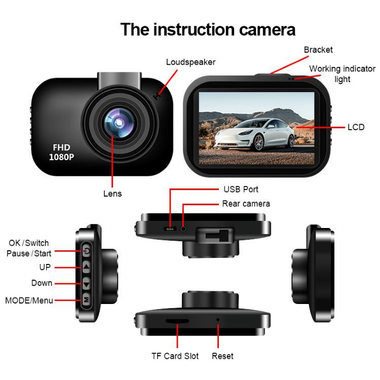 1080p hd voiture came de bord