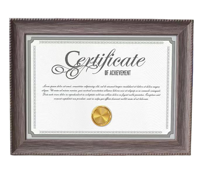A5 marco de certificado