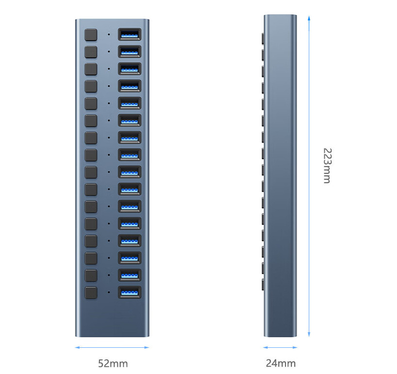 16 ports usb 3.0 port de données